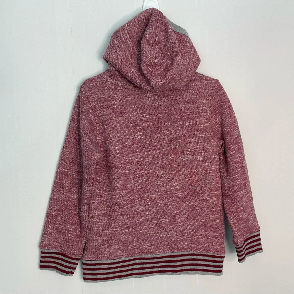 Boys Embroidered Built Extra Tough Maroon Hoodie Size 5